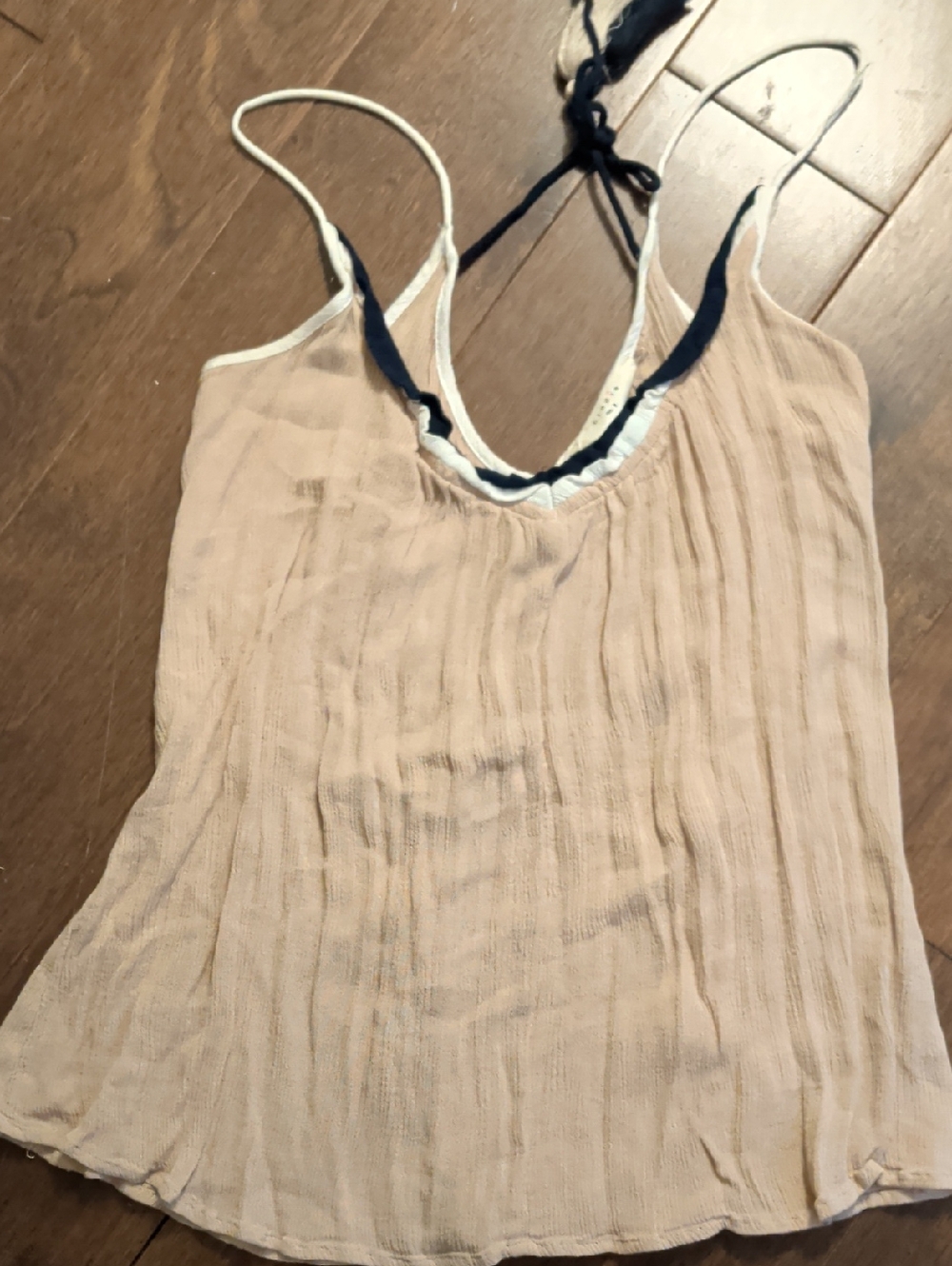 Elodie‎ Women's Cream Sleeveless Pleated Tank Top